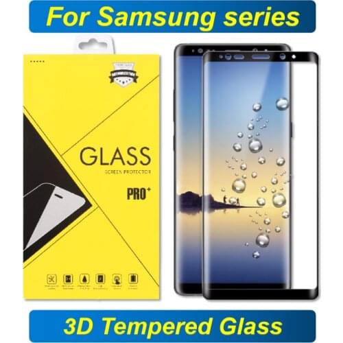 10Pcs/Lot Full Cover Glass Film For Samsung S20 Plus S10 S9 Plus Note 10 Pro 9 3D Curved Fingerprint Unlock Available With Box