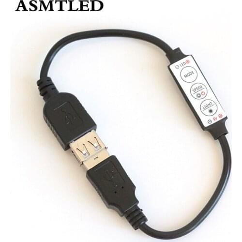 1Pcs 100% High Quality Black 5V USB LED Controller 3Keys LED Dimmer For SMD 5050 3528 3014 2835 5V Single Color LED Strip light