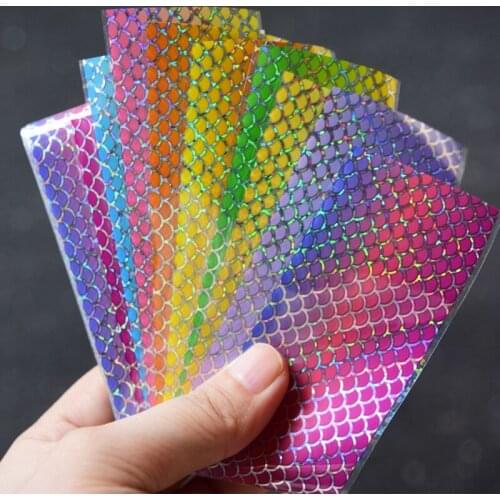 10pcs Mermaid Fishscale Nail Foils Lavender Flowers Sticker Metal Holographic Transfer Foil Marble Pasiley Decals Decoration