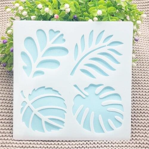 13x14cm leaves Scrapbook Stencils Spray Plastic Mold Shield DIY Cake Hollow Embellishment Printing Lace Ruler Valentine