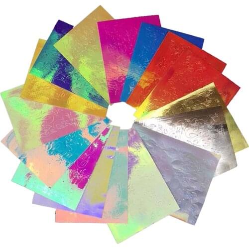 16pcs Iridescent Adhesive Nail Stickers Christmas Tips Nails Decals Stencils