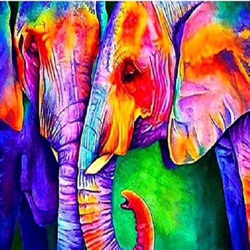 5D DIY Diamond Painting Animal Elephant Cross Stitch Full Diamond Mosaic Rhinestone Painting Diamond Embroidery Home Paintings