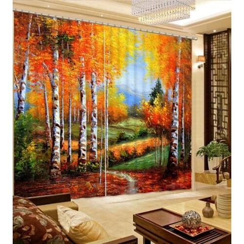 Auturn curtains Luxury Blackout 3D Window Curtains For Living Room Bedroom curtains for living room
