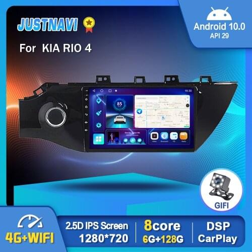 EKIY 1280*720P Android 10.0 Multimedia GPS Car Radio Stereo For KIA RIO 4 2017 2018 Carplay Auto Video OBD DSP WIFI 4G No DVD