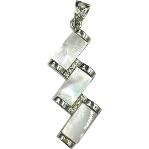 Free Shipping Women Fashion Jewelry 20x53mm Beautiful White Mother of pearl Shell Pendant Bead 1pcs C8548