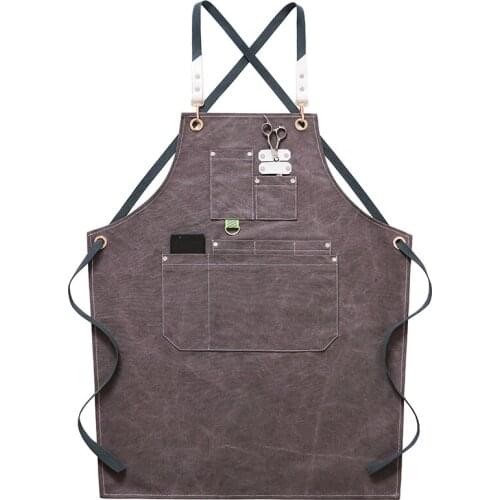 Apron work Korean version of denim custom printed logo hairdresser milk tea shop floral restaurant work clothes men and women ar