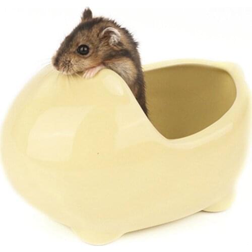 Small Animal Bathtub Ceramic Decorative Ceramic Hamster Bath House Chinchilla Bathroom for Hamster Rat Guinea Pig