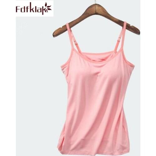 Fdfklak Women crop top new sexy female T-shirt modal cotton top spaghetti strap short cropped tops womens t shirt haut femme