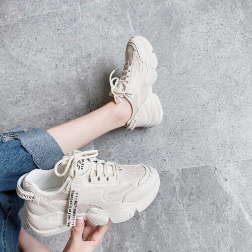 JINJIN-WW38- New Casual Womens Chunky Sneakers For Women Lace-Up White Vulcanize Shoes Fashion Dad Shoes Platform Sneakers