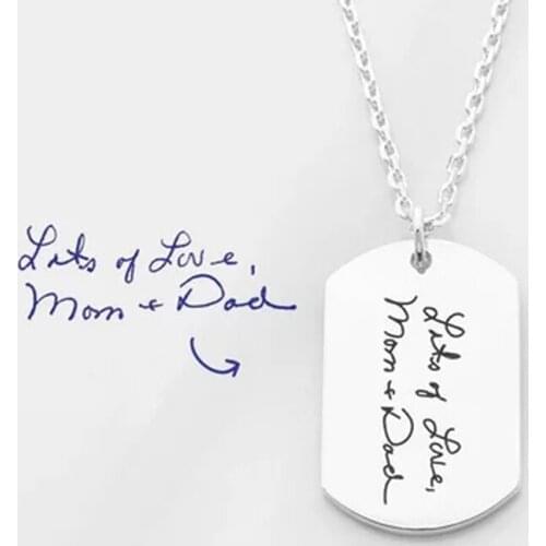 Ufine Personalized words or hand writing fashion pendant Necklace stainless steel pendant necklace N2074