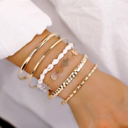 Modyle 2019 Fashion Womens Bracelet Set 6Pcs/Lot High Quality Charm Beads Bracelet Jewelry For Ladies