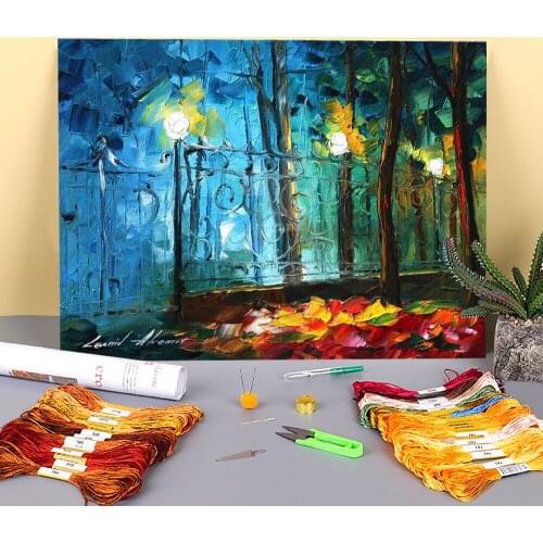 Night Mood Printed 11CT Cross-Stitch Complete Kit DIY Embroidery DMC Threads Craft Painting work Knitting Wholesale Package
