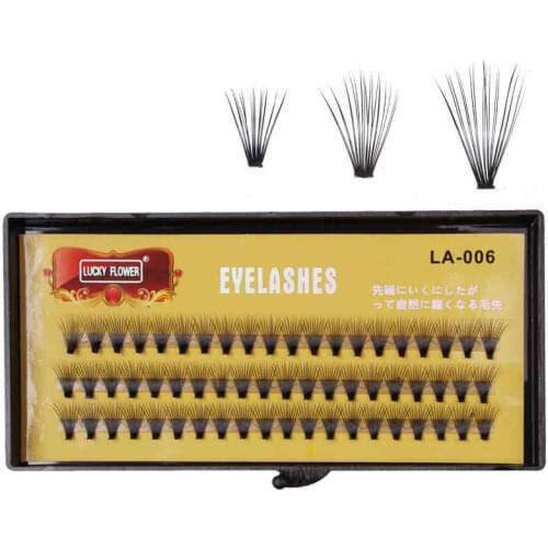 Lucky Flower 20 Roots Thick False Eyelashes Individual Lashes Fake eyelashes Extension Natural Soft Long imitated mink Handmade
