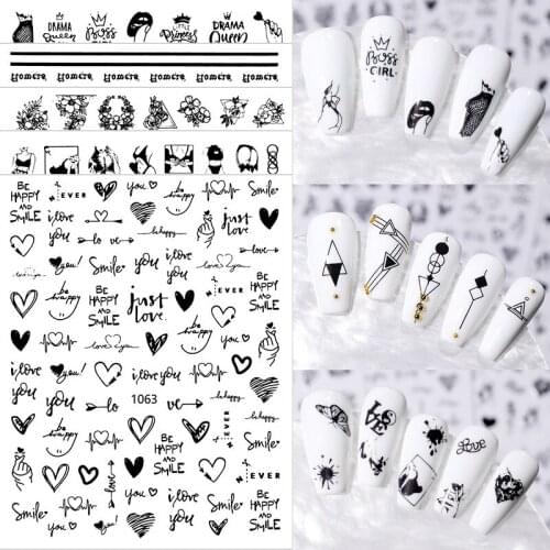 Nail Art Sticker 3D Alphabet Series Featuring Bronzing Polish Adhesive DIY Nail Stickers Wrap Decal DIY Manicure Tip