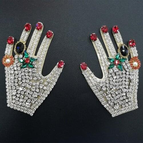 Retro rhinestone beaded palm cloth stickers diy clothes shoes bags decorative accessories