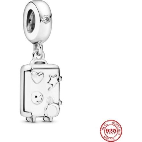 New Original Silver Color Star Heart Dangle Diy Bead Fit European Pandora Charms Bracelet Bangles Diy Jewelry P583