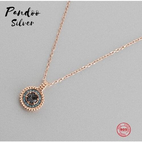 PANDOO Fashion Charm 925 Sterling Silver Original 1:1 Copy, Simple Love Wild Clavicle Chain Necklace Female Luxury Jewelry Gifts