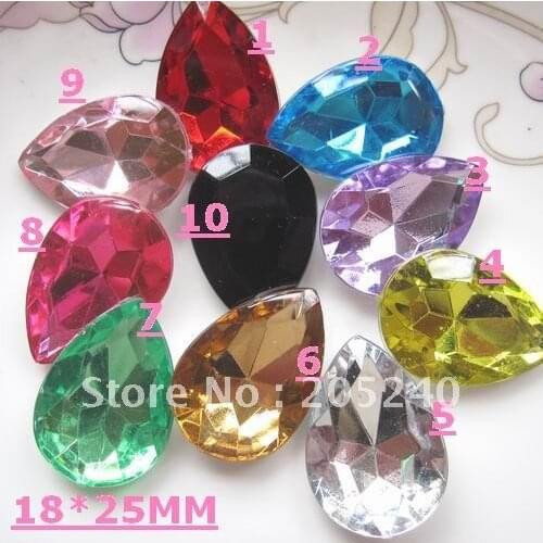 Very hot and kawaii 3D acrylic rhinestone do not flat back gems 50pcs(mixed 10colors)