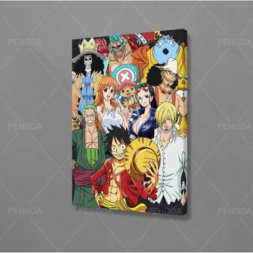One Piece Luffy Wall Artwork Anime Cool Modular Poster Home Decor Hd Print Boy Pictures Canvas Painting For Living Room Framed