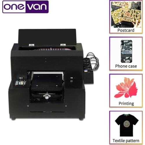 ONEVAN.6 color new multicolor digital flatbed direct jet a4 uv printer.Cheap small UV printer, free delivery to home in Europe