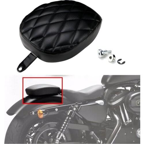 Black Leather Motorcycle Passenger Rear Seat Pad Pillow for Harley Sportster XL1200 XL883 48 2014 2015 2016