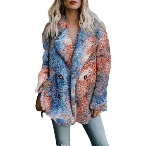 Casual Loose Blend Wool Women Overcoat 2021 Winter Fashion Plus Size Outwear Female Elegant Long Sleeve Pockets Cardigan Tops