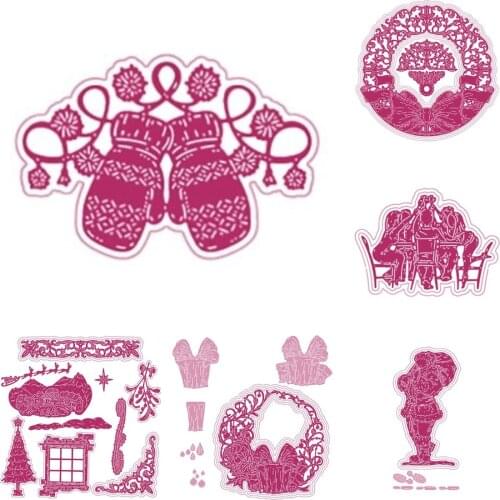 Christmas Vintage Pattern Santa Claus Stamps And Dies New Arrival 2021 Scrapbook Dariy Decoration Stencil Embossing Template