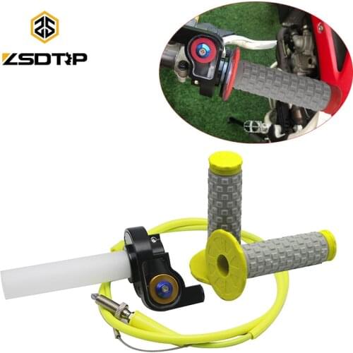 ZSDTRP Dirtbike Twist Throttle Accelerator Handle Grips and Cable Set for 7/8" 50cc 150cc 250cc ATV Quad Pit Bike Dirtbike