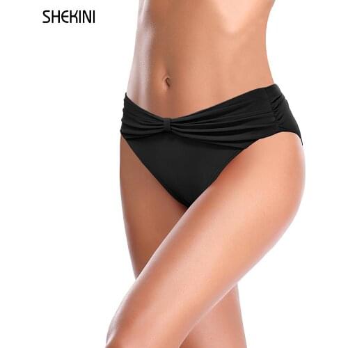 SHEKINI Womens Swimsuit Panties Tie Knot Bikini Bottom Hipster High Cut Waisted Swim trunks Cheeky Swim Briefs Beach Shorts