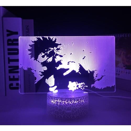 3D LED Lamp Anime Figure 7 Color Changes With Remote Control Visual Illusion White Cracked Base Neon Night Light for Home Decor