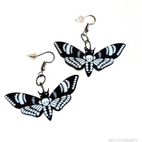 Dark Skull Moth Earrings Butterfly Dangle Drop Earrings Wedding Engagement Valentines Day Chrismas Birthday Gift 21 wholesales