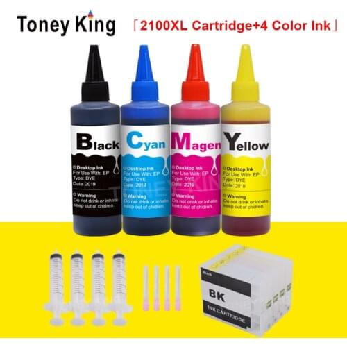 Toney King Refill Ink Cartridge for Canon PGI-2100 XL + 400ml Bottle Ink for PGI 2100 MAXIFY MB5110 MB5310 MB5410 Printer