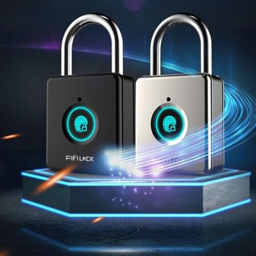 Fingerprint Lock USB Rechargeable Waterproof Smart Thumbprint Padlock Anti-theft Electric Mini Lock For Luggage Case