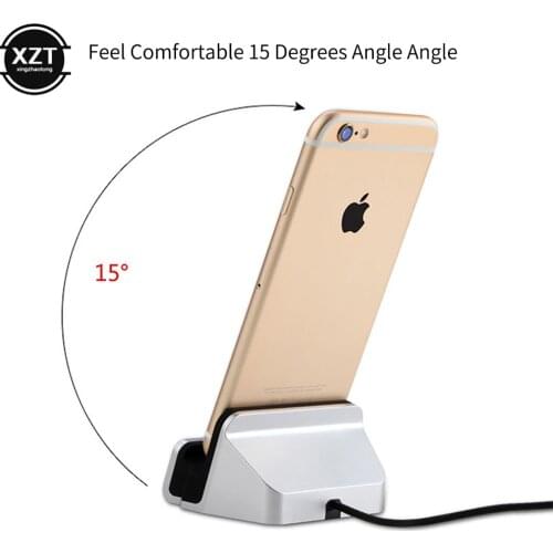 2-in-1 USB Cable Data Phone Charger Dock Stand Station Charging For iPhone X XS Max XR 6 6S 7 8 Plus 5 SE Docking Desktop Cradle