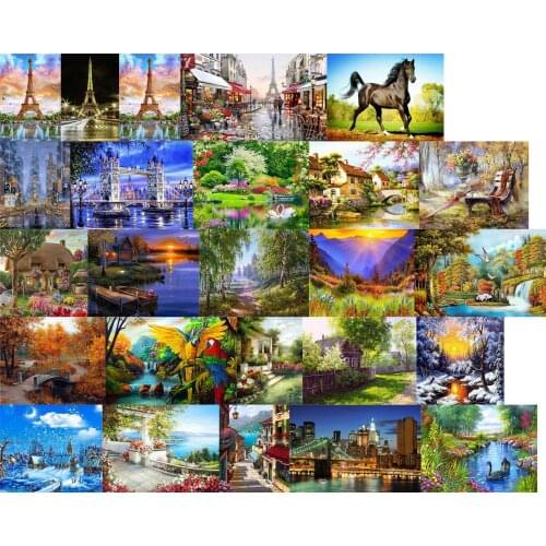 Landscape Bridge Night View cross stitch kit people 18ct 14ct 11ct count canvas stitches embroidery DIY handmade needlework