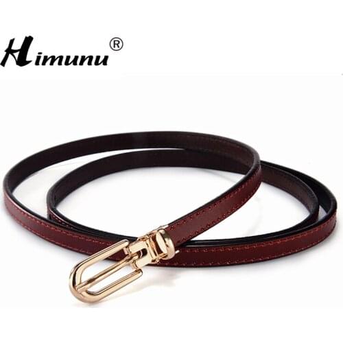 [HIMUNU] Brand Newest Fashion Belts For Women Genuine leather Womens Belt Designer Cowskin Thin Woman Belts For Dress 7 colors
