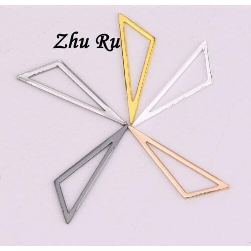 ZHU RU 10pcs/lot 28*8mm For DIY Charm Handmade Crafts triangle Shark fins signposts funnels tents shape Charms Jewelry Making