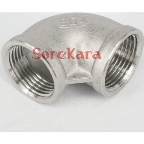 1" BSP Female Thread 304 Stainless Steel 90 Degree Elbow Pipe Fitting Connector water oil air