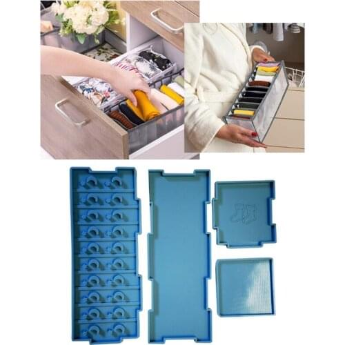 1 Set Sock Drawer Organizer Divider Case Resin Mold Storage Box Silicone Mould C1FE