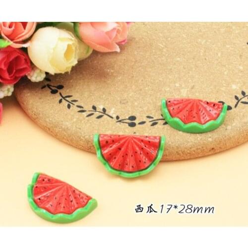 10pcs/lot resin flat back simulation fruit red lovely watermelon 17*28mm Scrapbooking Craft Cabochon For Hair Cellphone Decorat