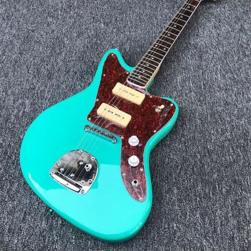 2020 high quality electric guitar, jazz electric guitar, P90 pickup, light green, vibrato bridge free delivery