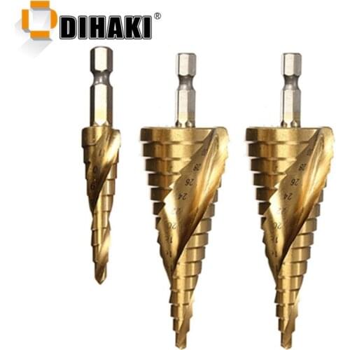 3pcs 4-12/20/32mm HSS Spiral Grooved center drill bit solid carbide mini drill accessories Titanium Step Cone Core Drill Bit