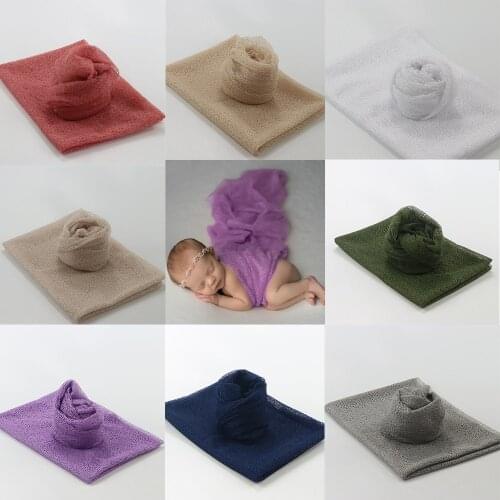 5pcs/lot 160x50cm Baby Receiving Blankets Newborn Photography Props Stretch Knit Wrap Hollow Wraps Hammock Photo Swaddle Blanket