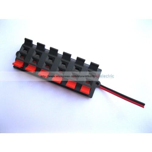 6 Pcs Speaker Terminal Board Connector Spring Loaded 12 Way with Soldered Wire