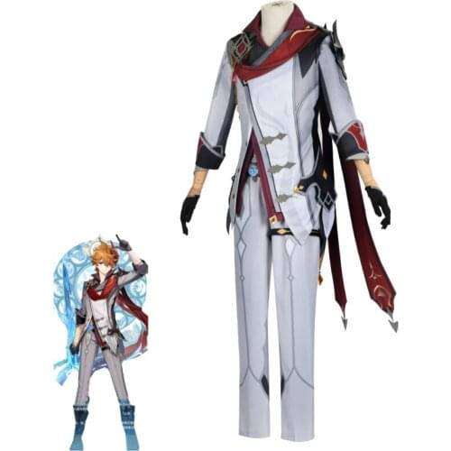 Anime! Genshin Impact Tartaglia Cosplay Costume Game Suit Men Fancy Uniforms Halloween Carnival Party Outfits Custom Made
