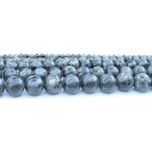 Natural Stone black flash bead Round Loose Beads Strand 6 8 10 12 14MM Pick Size For Jewelry Making vh5yf
