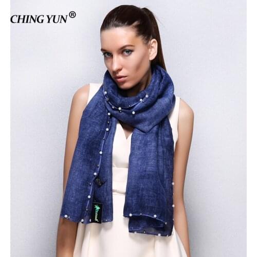 2018 Spring New Fashion Woman Scarf Long tassels Blue Lady Scarf Sunscreen Pearl Accessories Large Floral Women Shawls zz001