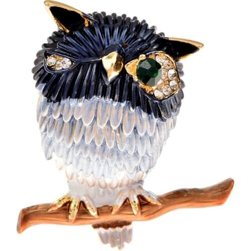 CINDY XIANG Fashion Enamel Owl Brooches Korean Trendy Cute Animal Rhinestone Brooch Badge Pins Unisex Jewelry Gifts Accessories