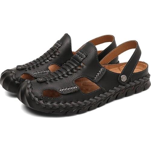 Couro trekking hombre da sandale 2020 rubber piel slide uomo work masculina vietnam para shoes herren size zandalias man sandal