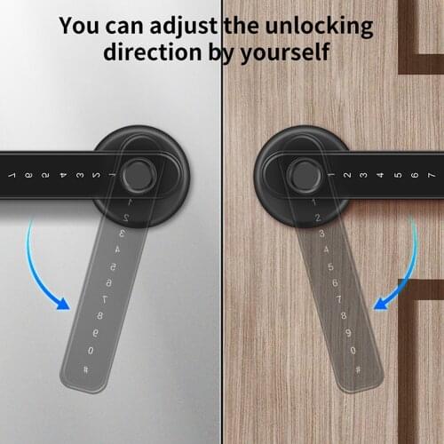 Fingerprint Door Lock Quick Unlock Store 50 Fingerprints Smart Keyless Entry Biometric Keypad Password Lever Handle Lock